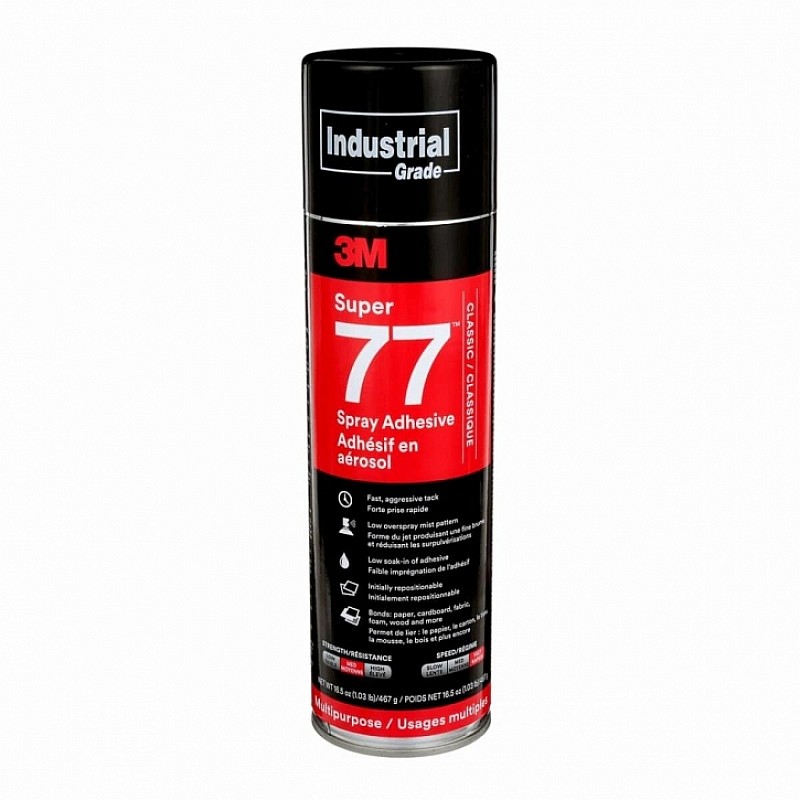 3M Super 77 Multipurpose Spray Adhesive in Red - Front View