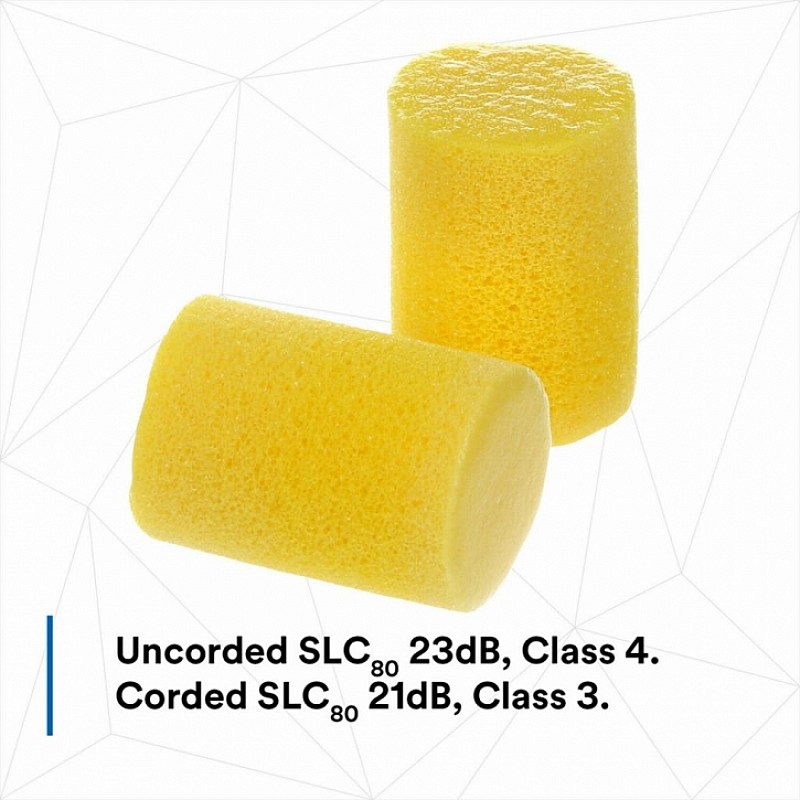 3M E-A-R Classic Uncorded Earplugs 200 pairs - 312-1201 in [colour] - Front View