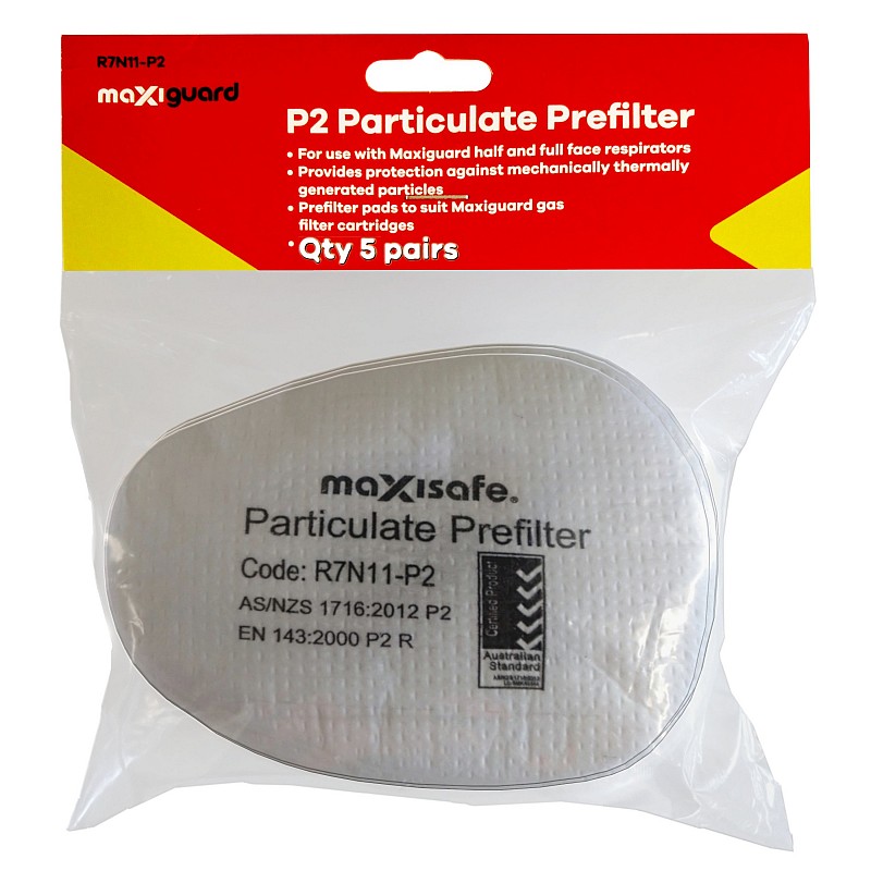 MaxiGuard P2 Particulate Prefilter x 5 Pairs Cartridges & Filter Accessories