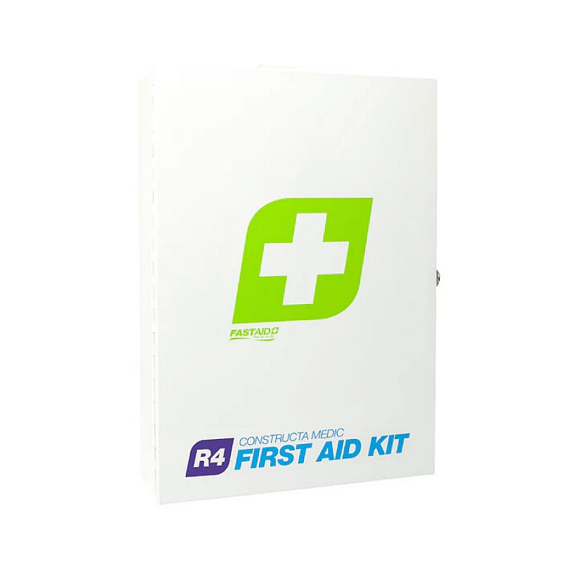 FastAid R4 Constructa Medic Metal Cabinet First Aid Kit in [colour] - Front View