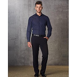 Men's Polyester/Viscose Stretch Pants Flexi Waist M9330