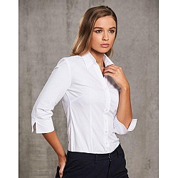 Ladies Cotton/Polyester Stretch 3/4 Sleeve Shirt M8020q