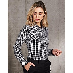 Ladies’ Gingham Check Long Sleeve Shirt M8300l