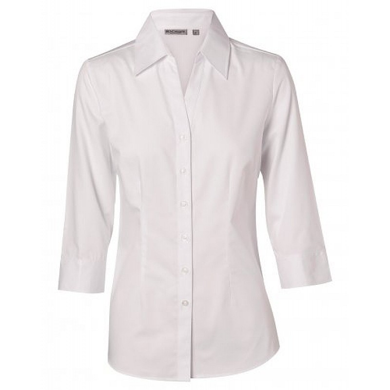 Ladies Cotton/Polyester Stretch 3/4 Sleeve Shirt M8020Q