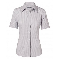 Women's Ticking Stripe Short Sleeve Shirt M8200s