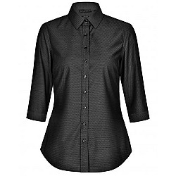 Ascot Ladies 3/4 Sleeve Dot Jacquard Stretch Shirt M8400q