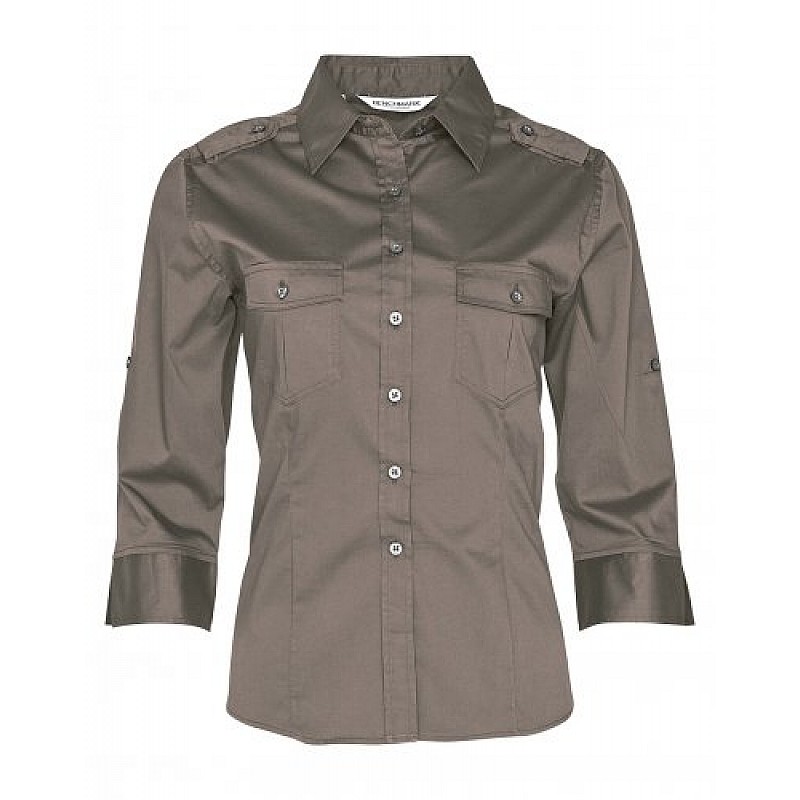 Ladies 3/4 Sleeve Military Shirt M8913