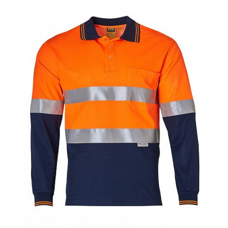 LONG SLEEVE SAFETY POLO WITH 3M REFLECTIVE TAPE  SW21A