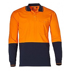 Cotton Jersey Two Tone Long Sleeve Safety Polo Sw36