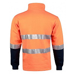 Hi Vis Two Tone Cotton Fleece Sweat With 3M Reflective Tape Sw48 