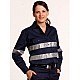 WOMENS COTTON DRILL WORK SHIRT WITH 3M TAPES WT08HV