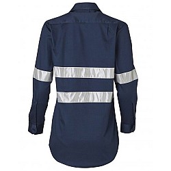 Women's Cotton Drill Work Shirt With 3M Tapes Wt08hv