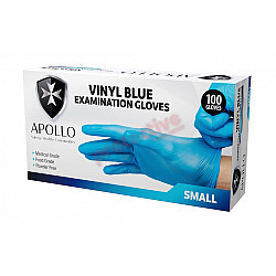 Apollo Vinyl Blue Powder Free Examination Gloves Apollo Vinyl Blue Powder Free Examination Gloves