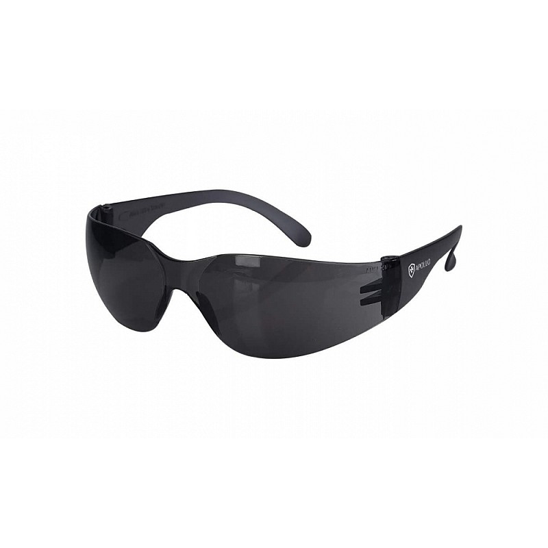 Apollo Safety Glasses Clear Lens - Carton Qty in Smoke - Front View