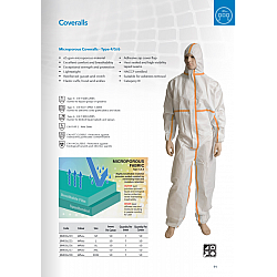 Microporous Bastion Overalls Coveralls Type 4 5 6