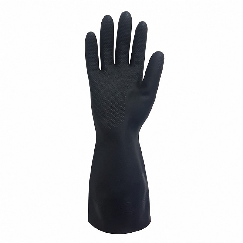 NEOPRENE Chemical Resistant Gloves 330mm Black Flocklined