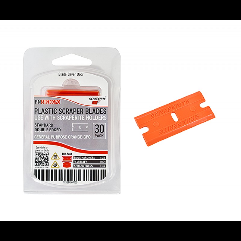Scraperite Rectangle Plastic Blade - 30 Replacement Pack in [colour] - Front View