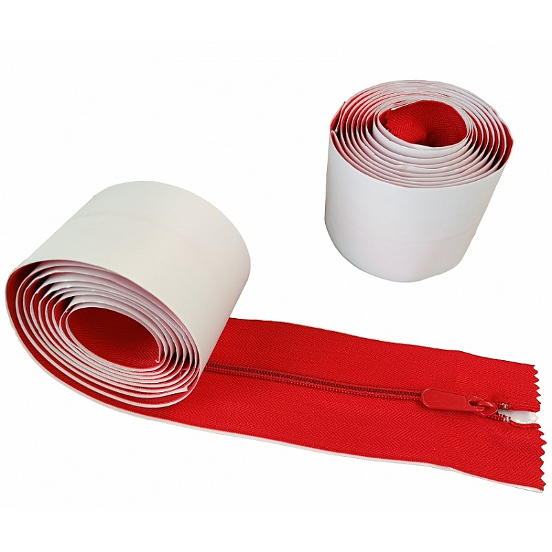 Extra Wide Extender Wall Self Adhesive Zipper Door 72mm - Pack Of 6 in Red - Front View