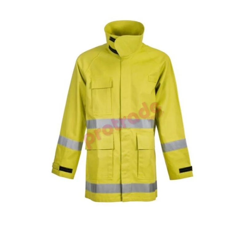 Fire - Fighting Jacket With Fr Reflective Tape Lime Yellow