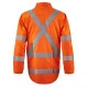 HI VIS Open Front Shirt Gusset Sleeves X-Pattern Reflective Tape