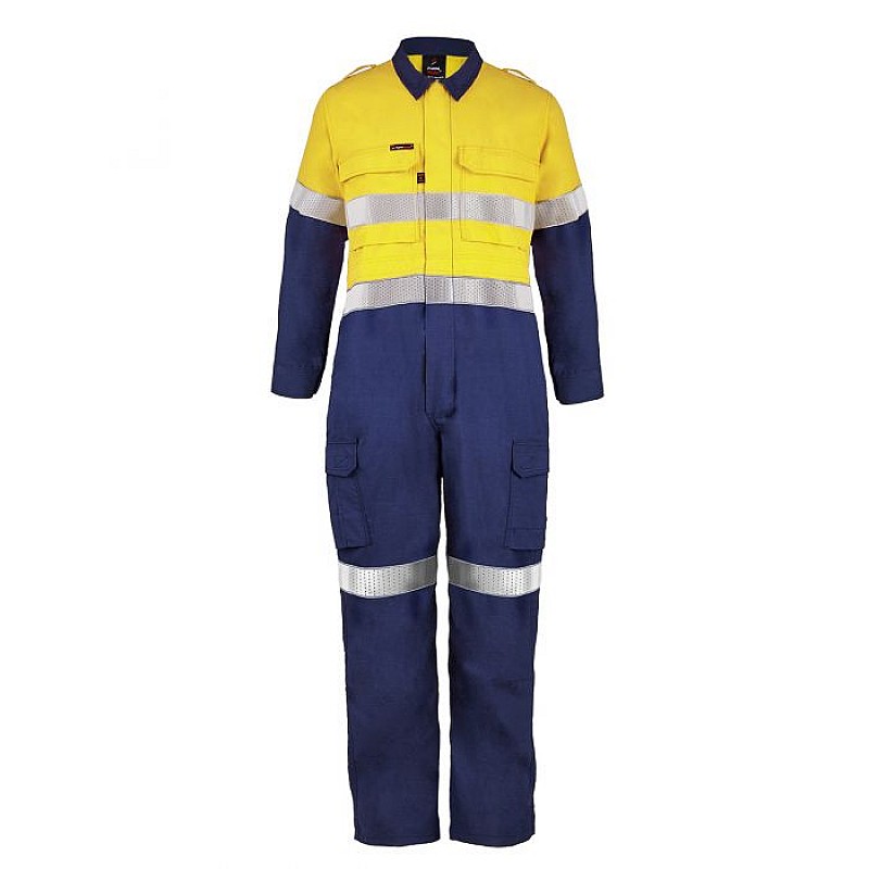 HI VIS TWO TONE COVERALL WITH FR REFLECTIVE TAPE
