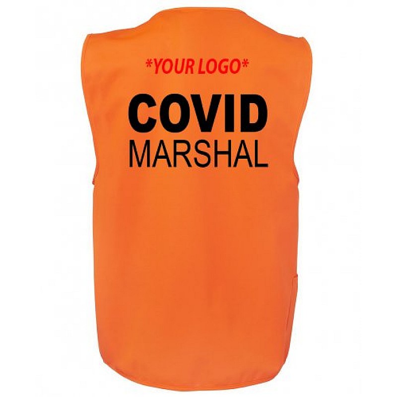 Covid Marshal HI VIS Zipper Vest Crowd Safety