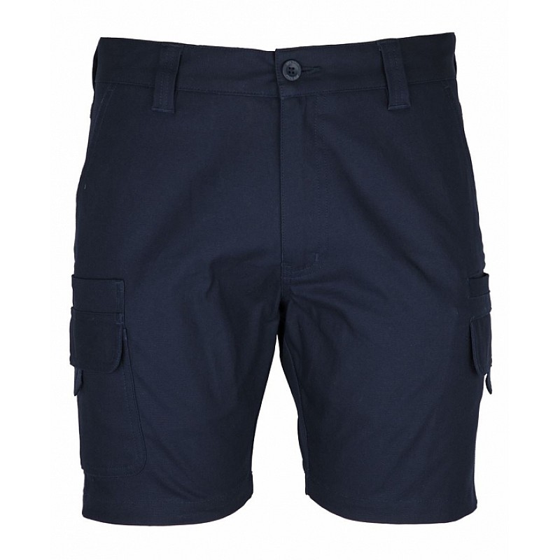 JB's Multi Pocket Stretch Canvas Shorts in Navy or Taupe - Front View