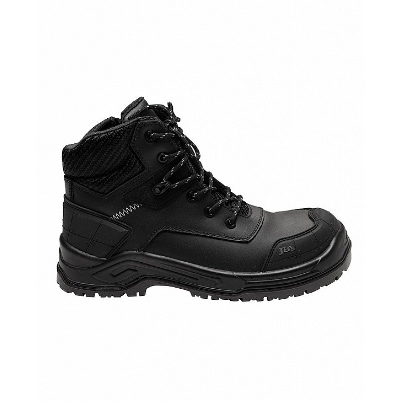 JB'S Cyborg Zip Safety Work Boot in Black or Wheat - Front View