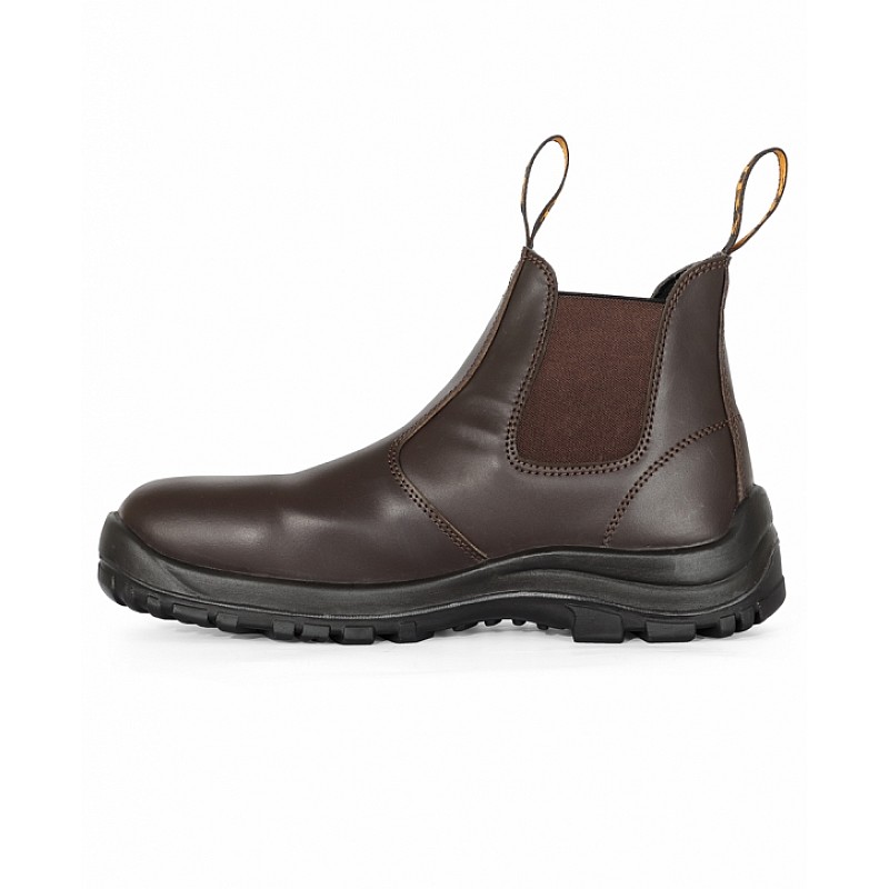 JB's Parallel Safety Work Boot in black and brown - Front View