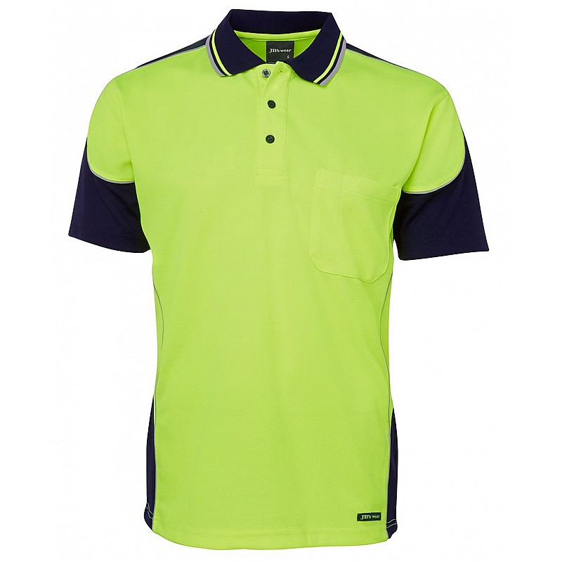 HI VIS Polo Shirt Coloured Sleeves