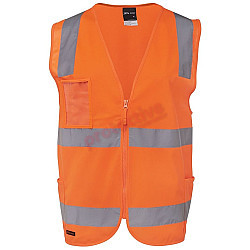 Hi Vis Zipper Safety Vest With Reflective Tape