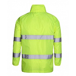 Hi Vis Wet Weather Jacket Yellow With Reflective Tape