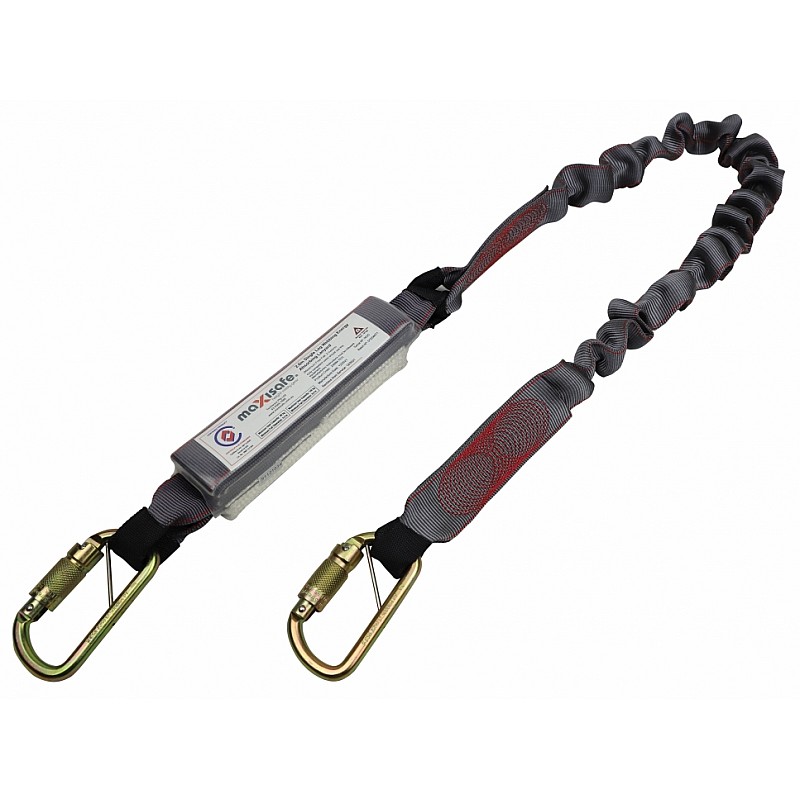 Maxisafe 2M Heavy Duty Web Shock Absorbing Lanyard Triple Action Karabiners in [colour] - Front View