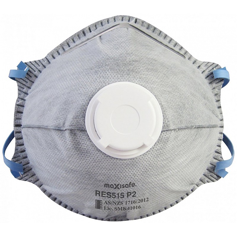 Maxisafe P2CV Respirator with Active Carbon Mask RES515 BOX of 10 Disposable Respirator Masks