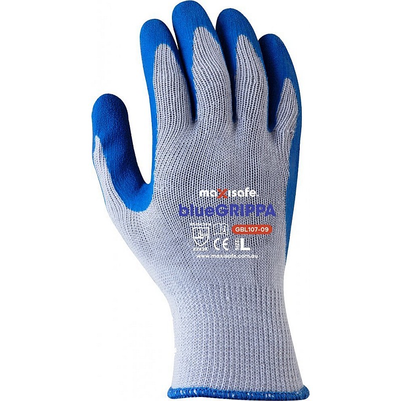 Maxisafe BLUE GRIPPA Latex Glove Safety Gloves