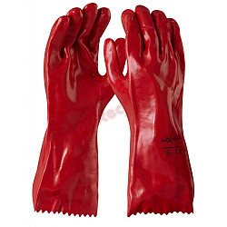 Maxisafe Red PVC Chemical Resistant Gauntlet - 35cm Length Maxisafe Red PVC Chemical Resistant Gauntlet - 35cm Length