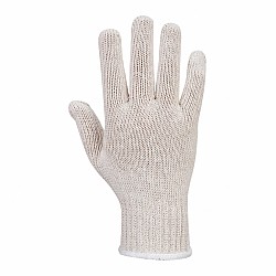 String Knit Liner Gloves White
