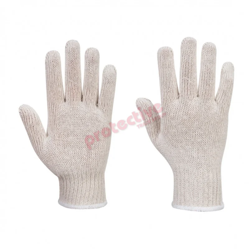 String Knit Liner Gloves White