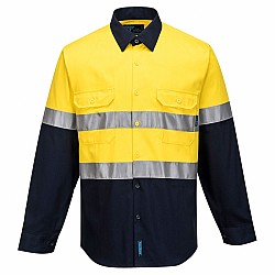 Hi Vis Two Tone Regular Weight Long Sleeve Shirt With Tape