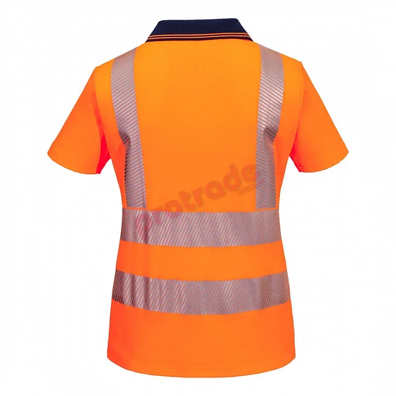Hi-Vis Womens Cotton Comfort Contrast Polo Shirt S/S
