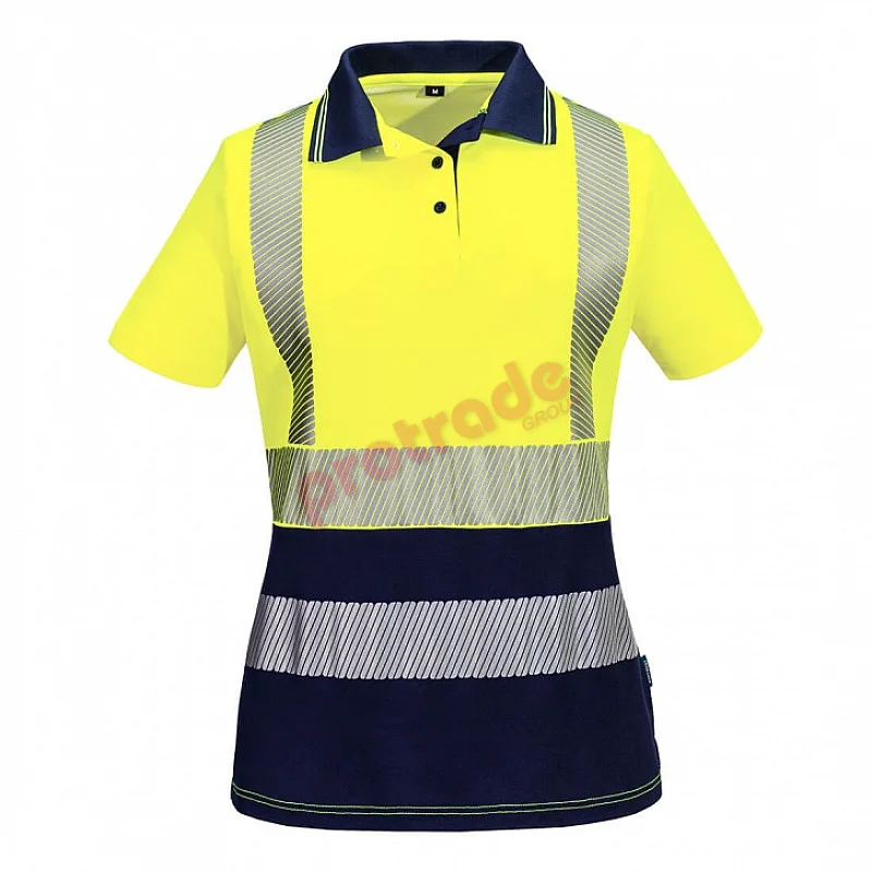 Hi-Vis Womens Cotton Comfort Contrast Polo Shirt S/S