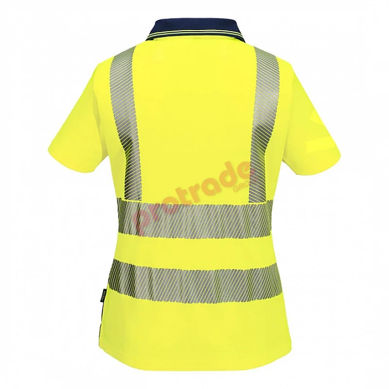 Hi-Vis Womens Cotton Comfort Contrast Polo Shirt S/S