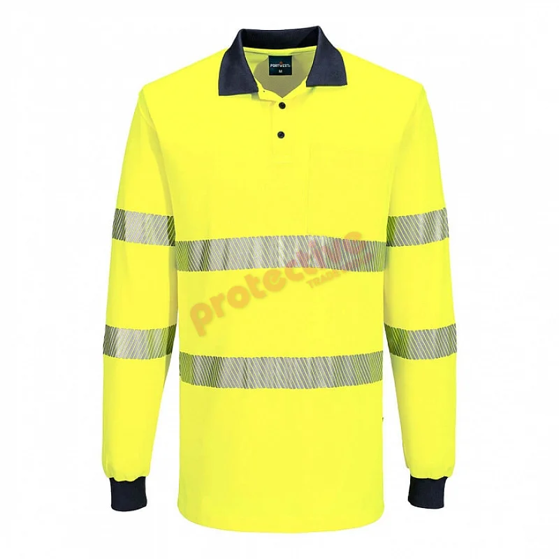 Portwest Hi-Vis Cotton Comfort Polo Shirt L/S - MP614