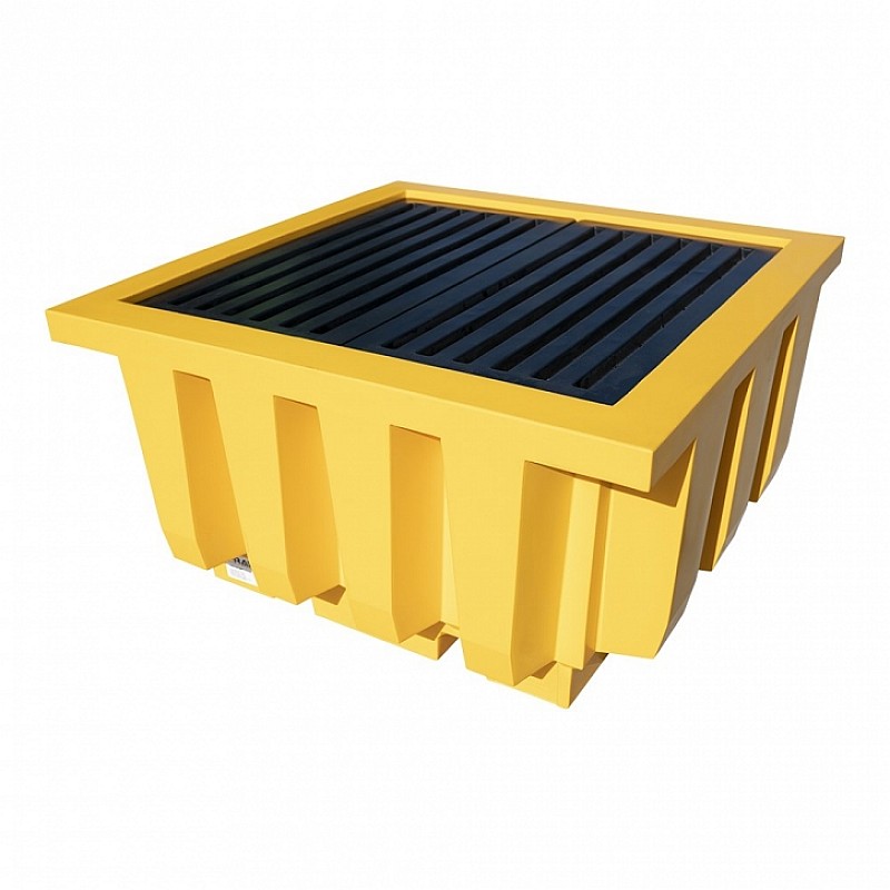 Single IBC Spill Containment in Yellow - Front View