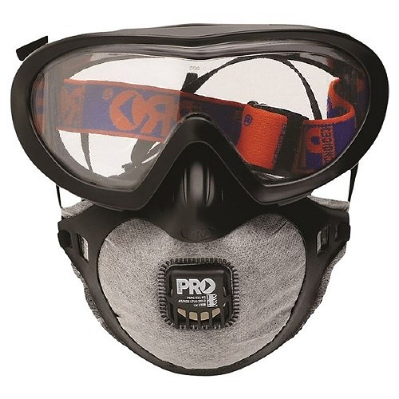 Filter Spec Pro Goggle and Mask Combo P2 Valve Carbon Filter Safety Goggles