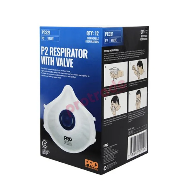 ProChoice P2 Respirator Mask With Valve - Box Of 12