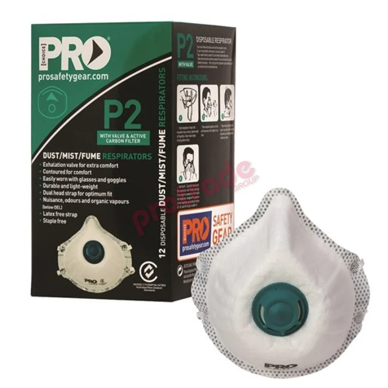Respirator P2 Mask With Valve And Carbon Filter PC531 Box Of 12