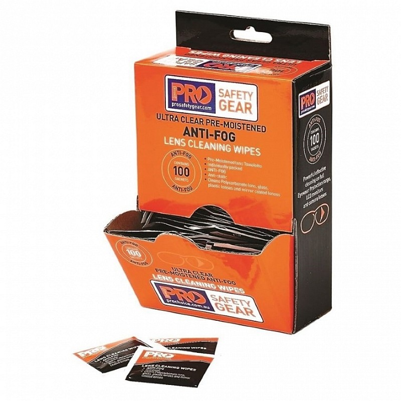 Anti Fog Lens Wipes - Pack of 100 in [colour] - Front View