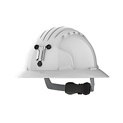 EVO 6100 Full Brim Unvented Hard Hat with Miners Cap Attachment