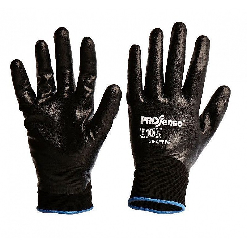 LITE GRIP Full Dip Nitrile Foam on Nylon Liner Safety Gloves